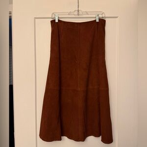 NWOT Madewell Suede Seamed Midi Skirt
